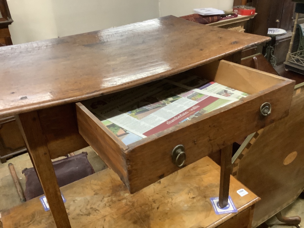 A George III oak side table, with one drawer, width 86cm, depth 54cm, height 70cm